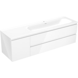 MEXEN/S - Orio koupelnová skříňka 160 cm s umyvadlem Vela pravá, 2S, 1D, bílá lesk (91A13-16047-3-BBFFF00-W23P00)