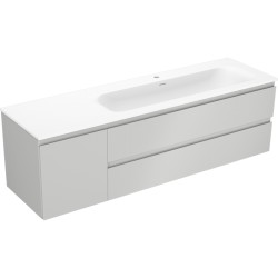 MEXEN/S - Orio koupelnová skříňka 160 cm s umyvadlem Vela pravá, 2S, 1D, šedá mat/bílá mat (91A13-16047-3-BBFFF62-W23P01)