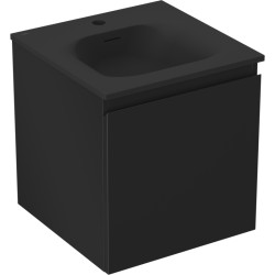 MEXEN/S - Orio koupelnová skříňka 45 cm s umyvadlem Vela, 1 šuplík, černá mat (91A10-04547-1-BF71-W23M71)
