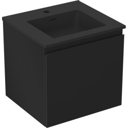 MEXEN/S - Orio koupelnová skříňka 50 cm s umyvadlem Otis, 1 šuplík, černá mat (91A10-05047-1-BF71-W18M71)