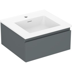 MEXEN/S - Orio koupelnová skříňka 50 cm s umyvadlem Otis, 1 šuplík, grafit mat/bílá mat (91A10-05023-1-BF66-W18M01)