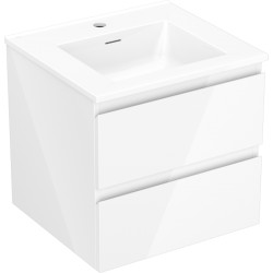 MEXEN/S - Orio koupelnová skříňka 50 cm s umyvadlem Otis, 2 zásuvky, bílá lesk (91A10-05047-2-BFF00-W18M00)