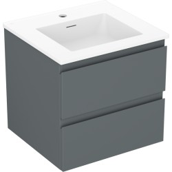 MEXEN/S - Orio koupelnová skříňka 50 cm s umyvadlem Otis, 2 zásuvky, grafit mat/bílá mat (91A10-05047-2-BFF66-W18M01)