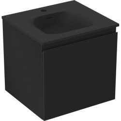 MEXEN/S - Orio koupelnová skříňka 50 cm s umyvadlem Vela, 1 šuplík, černá mat (91A10-05047-1-BF71-W23M71)