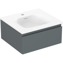 MEXEN/S - Orio koupelnová skříňka 50 cm s umyvadlem Vela, 1 šuplík, grafit mat/bílá mat (91A10-05023-1-BF66-W23M01)