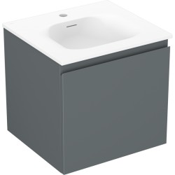 MEXEN/S - Orio koupelnová skříňka 50 cm s umyvadlem Vela, 1 šuplík, grafit mat/bílá mat (91A10-05047-1-BF66-W23M01)