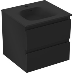 MEXEN/S - Orio koupelnová skříňka 50 cm s umyvadlem Vela, 2 zásuvky, černá mat (91A10-05047-2-BFF71-W23M71)