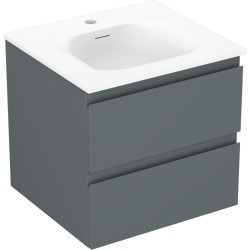 MEXEN/S - Orio koupelnová skříňka 50 cm s umyvadlem Vela, 2 zásuvky, grafit mat/bílá mat (91A10-05047-2-BFF66-W23M01)