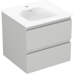 MEXEN/S - Orio koupelnová skříňka 50 cm s umyvadlem Vela, 2 zásuvky, šedá mat/bílá mat (91A10-05047-2-BFF62-W23M01)