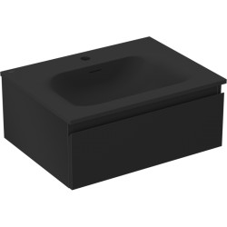 MEXEN/S - Orio koupelnová skříňka 60 cm s umyvadlem Vela, 1 šuplík, černá mat (91A10-06023-1-BF71-W23M71)