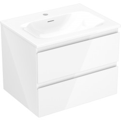 MEXEN/S - Orio koupelnová skříňka 60 cm s umyvadlem Vela, 2 zásuvky, bílá lesk (91A10-06047-2-BFF00-W23M00)