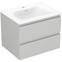 MEXEN/S - Orio koupelnová skříňka 60 cm s umyvadlem Vela, 2 zásuvky, šedá mat/bílá mat (91A10-06047-2-BFF62-W23M01)