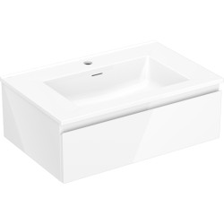 MEXEN/S - Orio koupelnová skříňka 70 cm s umyvadlem Otis, 1 šuplík, bílá lesk (91A10-07023-1-BF00-W18M00)