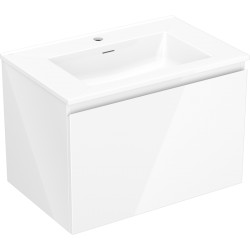MEXEN/S - Orio koupelnová skříňka 70 cm s umyvadlem Otis, 1 šuplík, bílá lesk (91A10-07047-1-BF00-W18M00)
