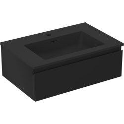 MEXEN/S - Orio koupelnová skříňka 70 cm s umyvadlem Otis, 1 šuplík, černá mat (91A10-07023-1-BF71-W18M71)