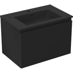 MEXEN/S - Orio koupelnová skříňka 70 cm s umyvadlem Otis, 1 šuplík, černá mat (91A10-07047-1-BF71-W18M71)