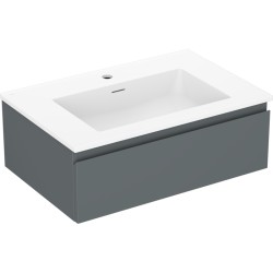 MEXEN/S - Orio koupelnová skříňka 70 cm s umyvadlem Otis, 1 šuplík, grafit mat/bílá mat (91A10-07023-1-BF66-W18M01)