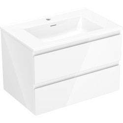 MEXEN/S - Orio koupelnová skříňka 70 cm s umyvadlem Otis, 2 zásuvky, bílá lesk (91A10-07047-2-BFF00-W18M00)