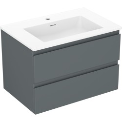 MEXEN/S - Orio koupelnová skříňka 70 cm s umyvadlem Otis, 2 zásuvky, grafit mat/bílá mat (91A10-07047-2-BFF66-W18M01)