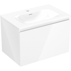 MEXEN/S - Orio koupelnová skříňka 70 cm s umyvadlem Vela, 1 šuplík, bílá lesk (91A10-07047-1-BF00-W23M00)