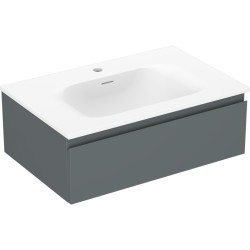 MEXEN/S - Orio koupelnová skříňka 70 cm s umyvadlem Vela, 1 šuplík, grafit mat/bílá mat (91A10-07023-1-BF66-W23M01)
