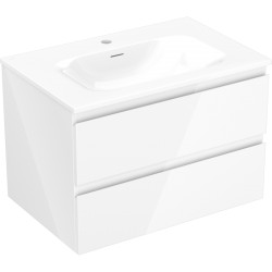 MEXEN/S - Orio koupelnová skříňka 70 cm s umyvadlem Vela, 2 zásuvky, bílá lesk (91A10-07047-2-BFF00-W23M00)