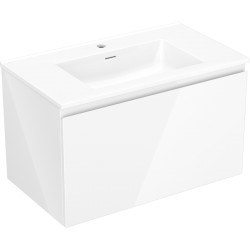 MEXEN/S - Orio koupelnová skříňka 80 cm s umyvadlem Otis, 1 šuplík, bílá lesk (91A10-08047-1-BF00-W18M00)