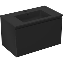 MEXEN/S - Orio koupelnová skříňka 80 cm s umyvadlem Otis, 1 šuplík, černá mat (91A10-08047-1-BF71-W18M71)