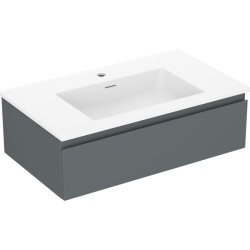 MEXEN/S - Orio koupelnová skříňka 80 cm s umyvadlem Otis, 1 šuplík, grafit mat/bílá mat (91A10-08023-1-BF66-W18M01)