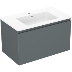 MEXEN/S - Orio koupelnová skříňka 80 cm s umyvadlem Otis, 1 šuplík, grafit mat/bílá mat (91A10-08047-1-BF66-W18M01)