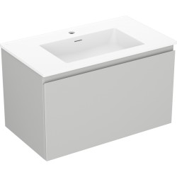 MEXEN/S - Orio koupelnová skříňka 80 cm s umyvadlem Otis, 1 šuplík, šedá mat/bílá mat (91A10-08047-1-BF62-W18M01)