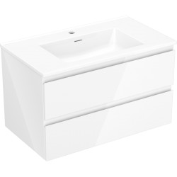 MEXEN/S - Orio koupelnová skříňka 80 cm s umyvadlem Otis, 2 zásuvky, bílá lesk (91A10-08047-2-BFF00-W18M00)