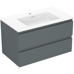 MEXEN/S - Orio koupelnová skříňka 80 cm s umyvadlem Otis, 2 zásuvky, grafit mat/bílá mat (91A10-08047-2-BFF66-W18M01)