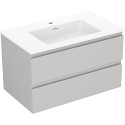 MEXEN/S - Orio koupelnová skříňka 80 cm s umyvadlem Otis, 2 zásuvky, šedá mat/bílá mat (91A10-08047-2-BFF62-W18M01)