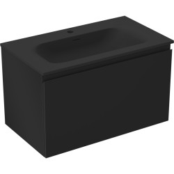 MEXEN/S - Orio koupelnová skříňka 80 cm s umyvadlem Vela, 1 šuplík, černá mat (91A10-08047-1-BF71-W23M71)