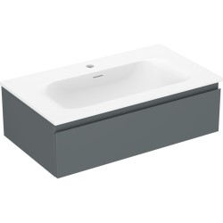 MEXEN/S - Orio koupelnová skříňka 80 cm s umyvadlem Vela, 1 šuplík, grafit mat/bílá mat (91A10-08023-1-BF66-W23M01)