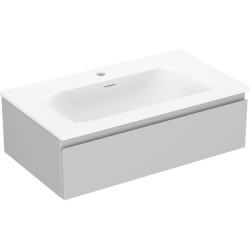 MEXEN/S - Orio koupelnová skříňka 80 cm s umyvadlem Vela, 1 šuplík, šedá mat/bílá mat (91A10-08023-1-BF62-W23M01)