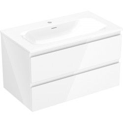 MEXEN/S - Orio koupelnová skříňka 80 cm s umyvadlem Vela, 2 zásuvky, bílá lesk (91A10-08047-2-BFF00-W23M00)