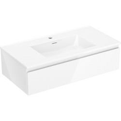 MEXEN/S - Orio koupelnová skříňka 90 cm s umyvadlem Otis, 1 šuplík, bílá lesk (91A10-09023-1-BF00-W18M00)