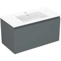 MEXEN/S - Orio koupelnová skříňka 90 cm s umyvadlem Otis, 1 šuplík, grafit mat/bílá mat (91A10-09047-1-BF66-W18M01)