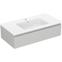 MEXEN/S - Orio koupelnová skříňka 90 cm s umyvadlem Otis, 1 šuplík, šedá mat/bílá mat (91A10-09023-1-BF62-W18M01)