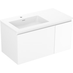 MEXEN/S - Orio koupelnová skříňka 90 cm s umyvadlem Otis levá, 1S, 1D, bílá mat (91A13-09047-3-BBFF01-W18L01)