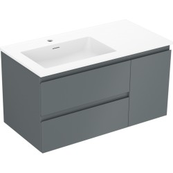 MEXEN/S - Orio koupelnová skříňka 90 cm s umyvadlem Otis levá, 2S, 1D, grafit mat/bílá mat (91A13-09047-3-BBFFF66-W18L01)