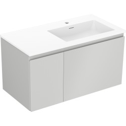 MEXEN/S - Orio koupelnová skříňka 90 cm s umyvadlem Otis pravá, 1S, 1D, šedá mat/bílá mat (91A13-09047-3-BBFF62-W18P01)