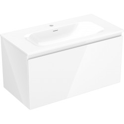 MEXEN/S - Orio koupelnová skříňka 90 cm s umyvadlem Vela, 1 šuplík, bílá lesk (91A10-09047-1-BF00-W23M00)