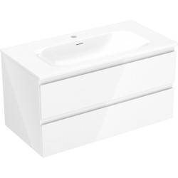 MEXEN/S - Orio koupelnová skříňka 90 cm s umyvadlem Vela, 2 zásuvky, bílá lesk (91A10-09047-2-BFF00-W23M00)