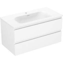 MEXEN/S - Orio koupelnová skříňka 90 cm s umyvadlem Vela, 2 zásuvky, bílá mat (91A10-09047-2-BFF01-W23M01)