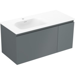 MEXEN/S - Orio koupelnová skříňka 90 cm s umyvadlem Vela levá, 1S, 1D, grafit mat/bílá mat (91A13-09047-3-BBFF66-W23L01)