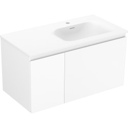 MEXEN/S - Orio koupelnová skříňka 90 cm s umyvadlem Vela pravá, 1S, 1D, bílá mat (91A13-09047-3-BBFF01-W23P01)