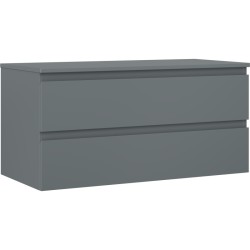 MEXEN/S - Orio koupelnová skříňka pod umyvadlo 100 cm s deskou, 2 zásuvky, grafit mat (91A10-10047-2-BFFC66)